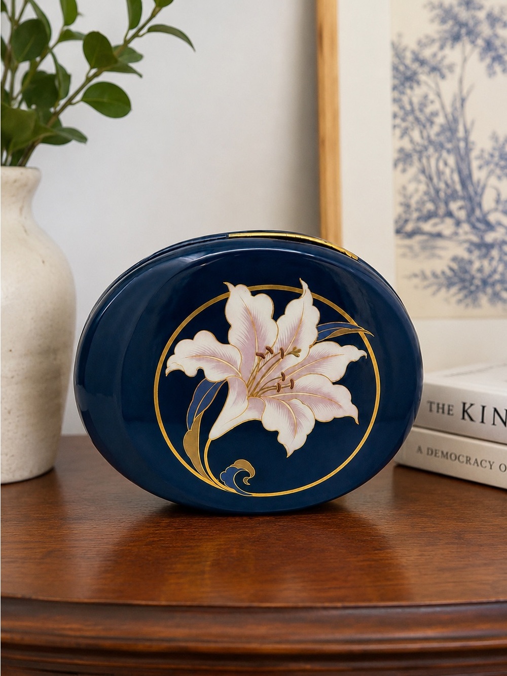 Vintage Otagiri Japan Cobalt Blue Lily Bud Vase